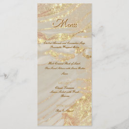 Menu Plat Chic Encre Alcool Rose Paillettes Or