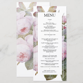 Menu Plat de Réception de Mariage aux Roses França