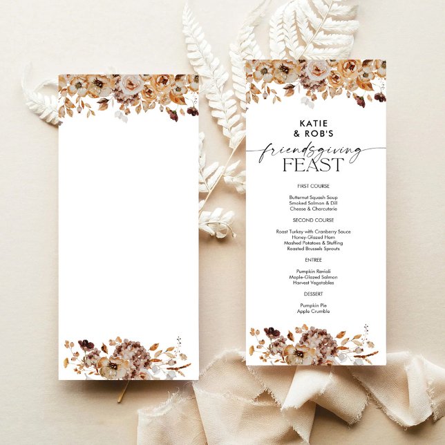 Menu plat du dîner de Thanksgiving aux feuilles d' (Créateur téléchargé)