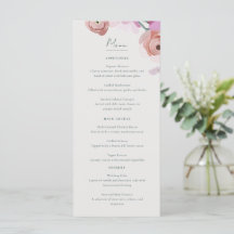 Menu plat Fleurs Gouache