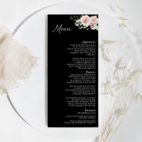 Menu Plat Mariage Flou Noir