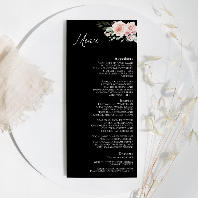 Menu Plat Mariage Flou Noir (Créateur téléchargé)