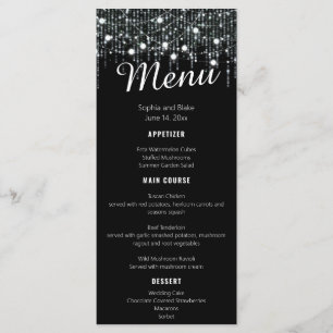 Menu plat Mariage noir et blanc