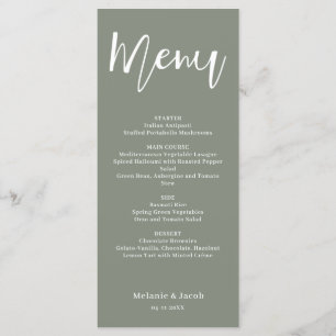 Menu plat Mariage vert