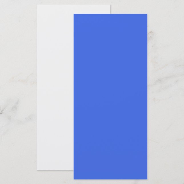 Menu plat personnalisé bleu royal et blanc (Devant / Derrière)