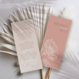 Menu Plat Plat Rose Minimaliste