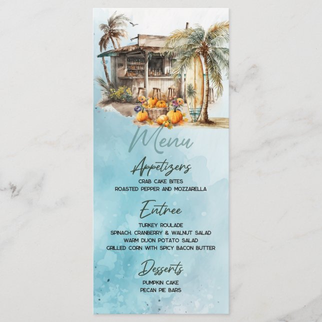 Menu Plat Thanksgiving Beach (Devant)