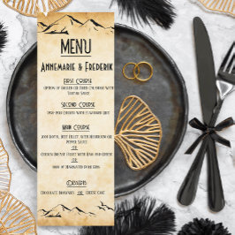 Menu plat vintage Parchment de Montagne Rustique