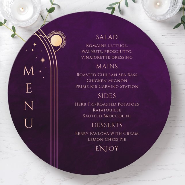 Menu Plum arc-en-ciel mystique Sun Moon Stars Space Mar (Créateur téléchargé)