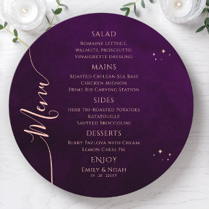 Menu Plum arc-en-ciel mystique Sun Moon Stars Space Mar