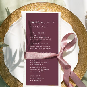 Menu Plum Bourgogne solide + Script de calligraphie