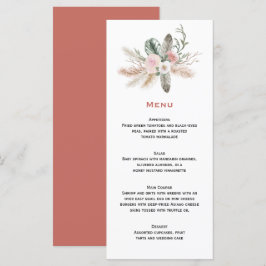 Menu Plumes tropicales bohème Mariage en herbe Pampas
