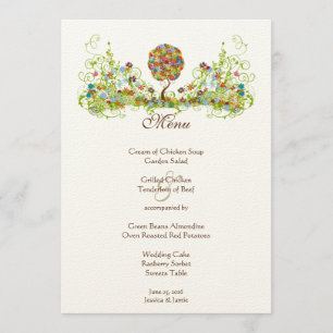 Menu Poche de forêt enchantée Arbre à conte de fées flo