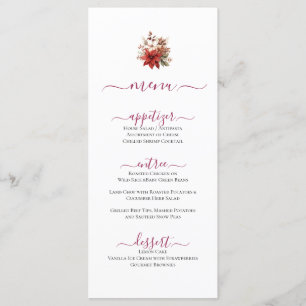 Menu Poinsettia rouge minima de Noël