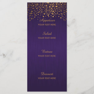 Menu Points Confetti Or Élégants Violet