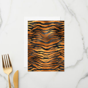 Menu Poster de animal de rayures de tigre Brown noir gl