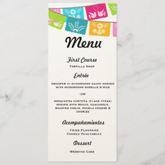 Menu pour épouser ou fiesta