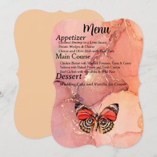 Menu pour événement de mariage d'automne avec arbr