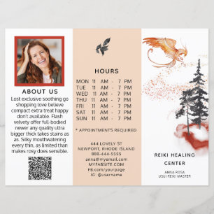 *~* Menü Preis QR Foto Trifold Broschüre PHOENIX