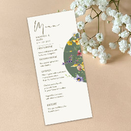 Menu Printemps Automne Boho Fleur sauvage Bloom Whimsic