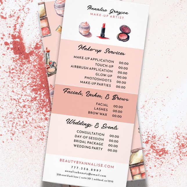 Menu produit et service de l'artiste maquillé (Créateur téléchargé)