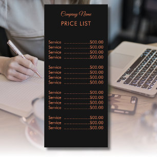 Menu Professional Simple Modern Neon Corail Tarifs