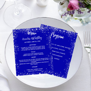 Menü Programm Royal Blue White Glitzer Budget