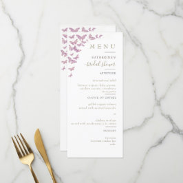 Menu Purple Gold Butterfly Boho Élégante Fête des marié