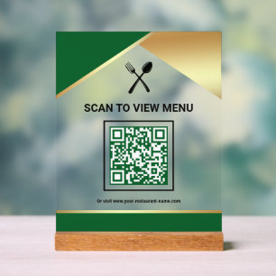 Menu QR Code Numérique du Restaurant Green Gold
