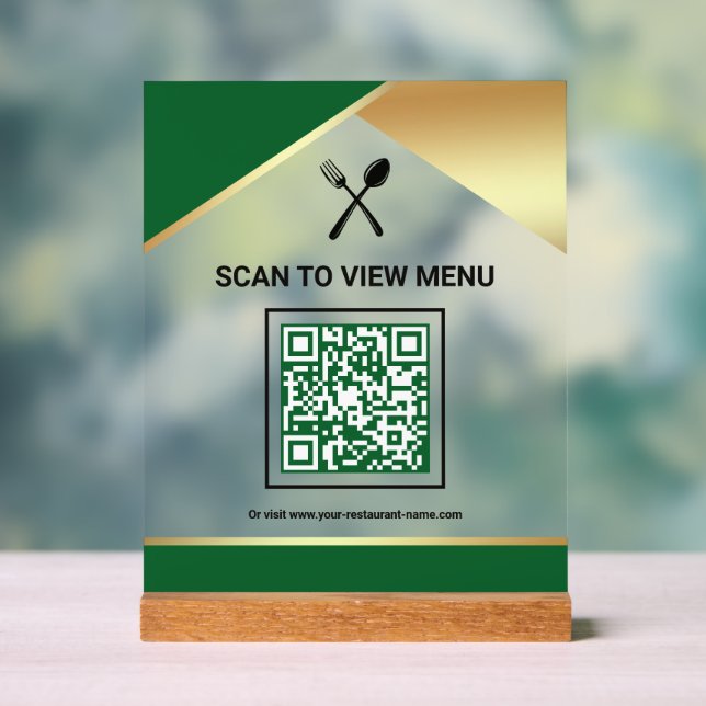 Menu QR Code Numérique du Restaurant Green Gold (Neutre)