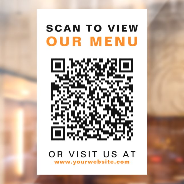 Menü QR Code Restaurant Café Fensteraufkleber (Blatt 2)