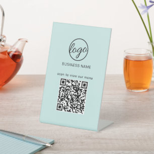 Menü QR Code Türkisch Sockelschild