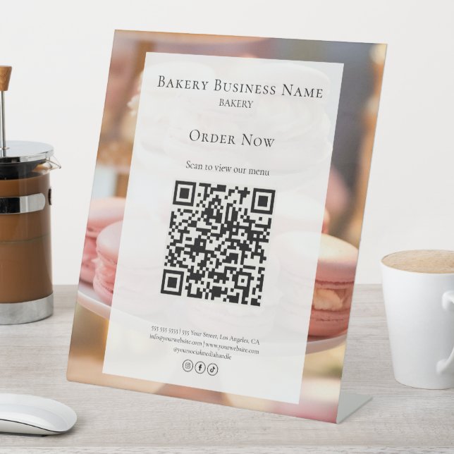 Menü QR für die Prüfung von Bäckereien Sockelschild (In Situ)