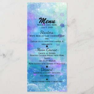 Menu Queue de sirène aquarelle Fête d'anniversaire pers