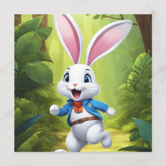 Menu Rabbit Logo Black Guest Book (Devant)