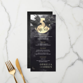 Menu Raven & Golden Moon Mariage gothique