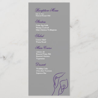 Menu Réception Calla Lilies violet et argent