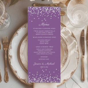 Menu Réception de mariage avec paillettes argentées vio