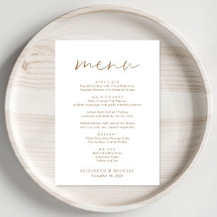 Menu Réception De Mariage Chic Gold Script