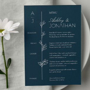 Menu Réception De Mariage De Divider Floral Bio Moderne