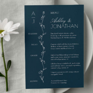 Menu Réception De Mariage De Divider Floral Bio Moderne