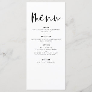 Menu Réception De Mariage Moderne Élégante Minimaliste