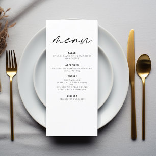 Menu Réception De Mariage Moderne Élégante Minimaliste