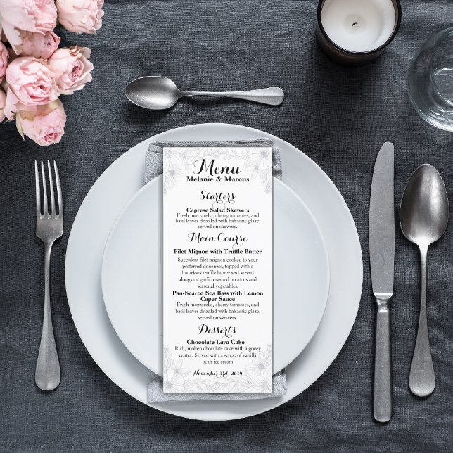 Menu Réception Florale Moderne (Créateur téléchargé)