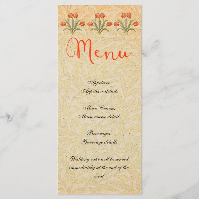 Menu Réception Mariage Vintage (Devant)