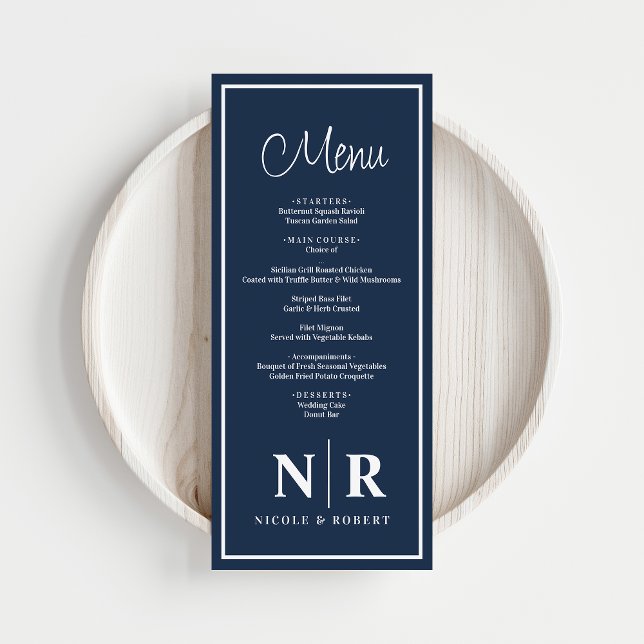 Menu Réception Monogramme mariage Ou Dîner Fiançailles (Créateur téléchargé)