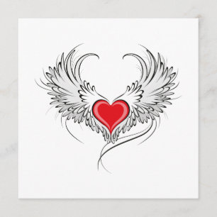 Menu Red Angel Coeur avec ailes