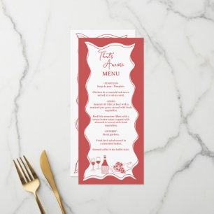 Menu Red That's Amore Italien Pizza Fête des mariées de