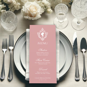Menu Régence de la crête de Fête des mariées Rose Dusty