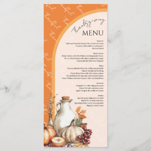 Menu Regroupement familial Thanksgiving Dîner